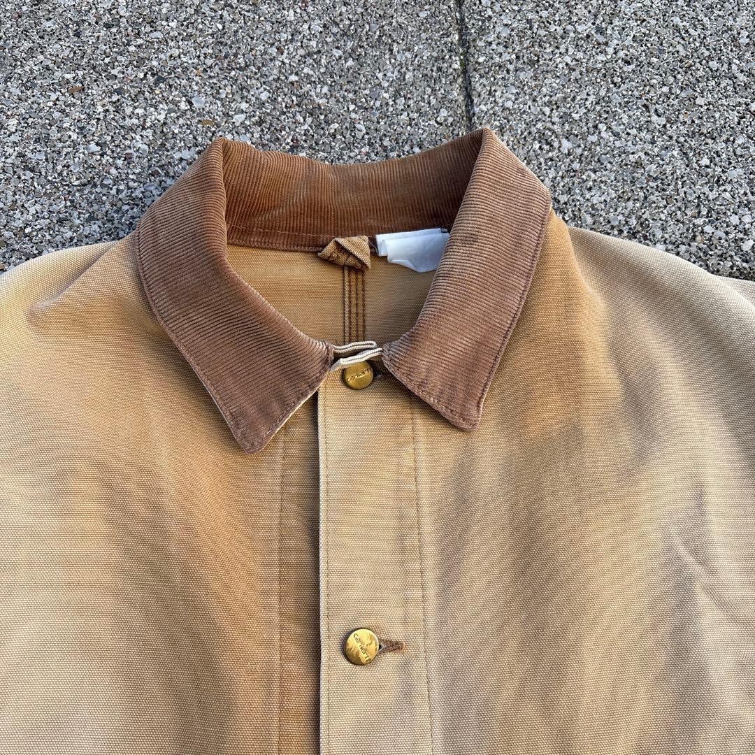 希少 90s カーハート ミシガンチョアコート カバーオール 裏地なし フェード