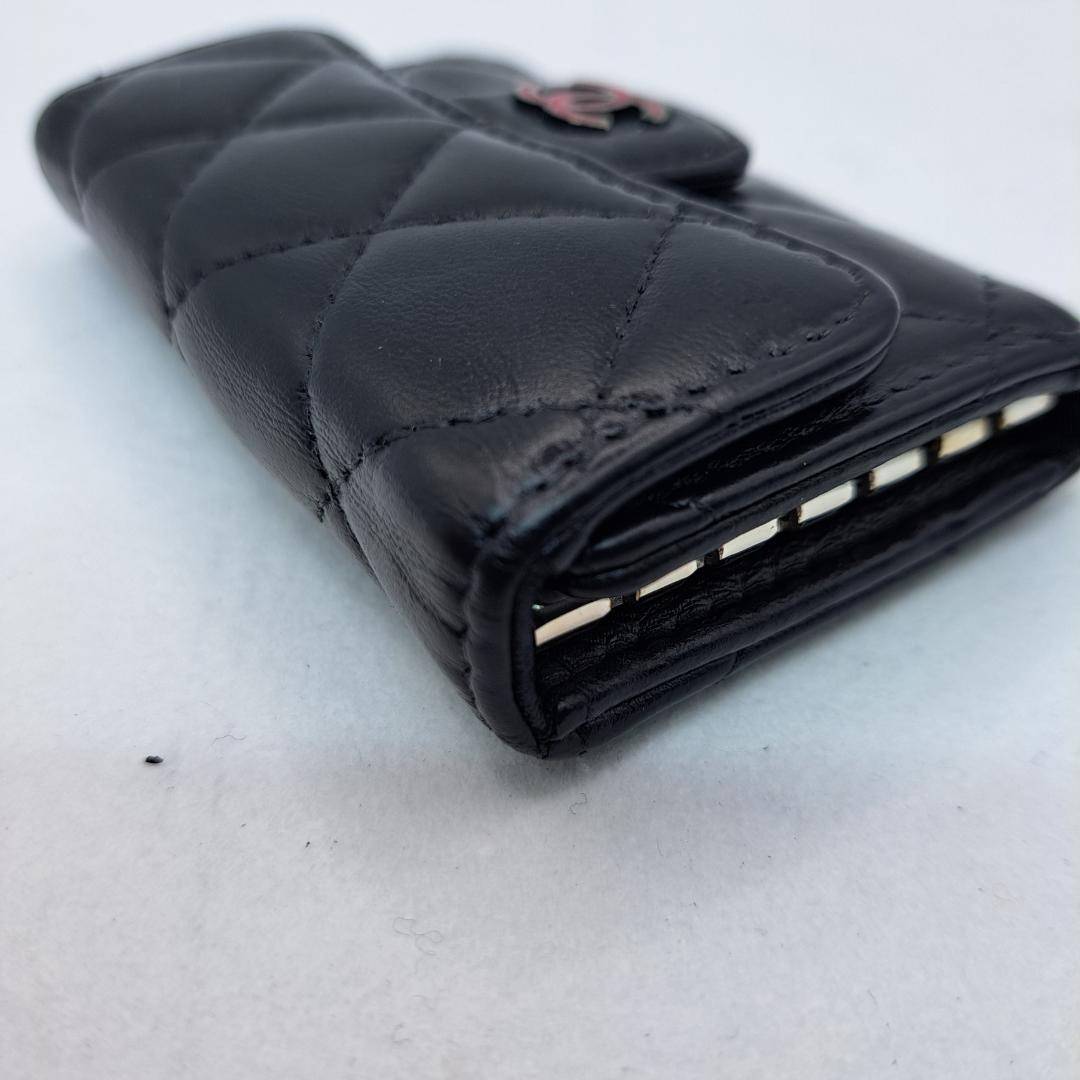 CHANEL　マトラッセ　キーケース　ブラック　ラムスキン