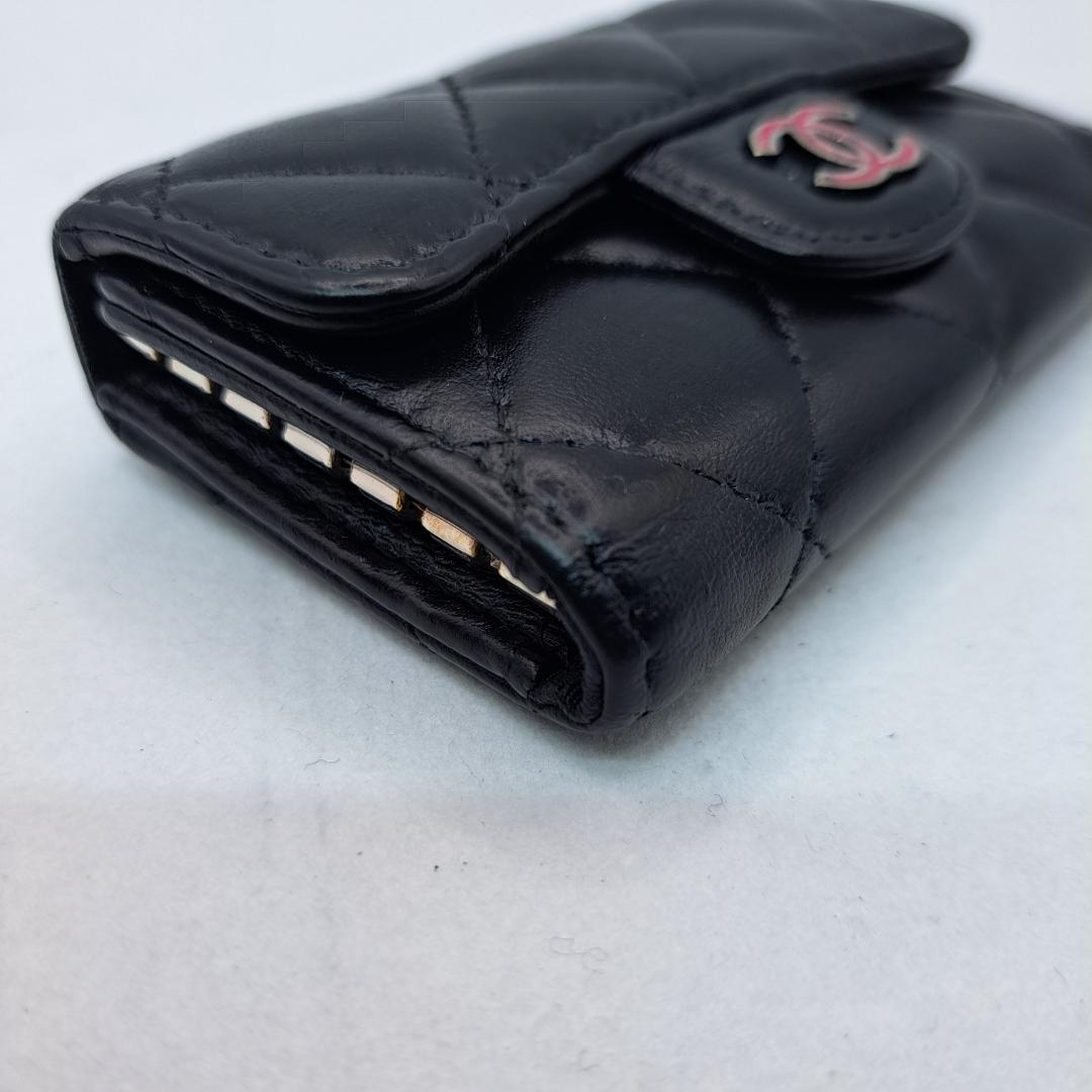 CHANEL　マトラッセ　キーケース　ブラック　ラムスキン