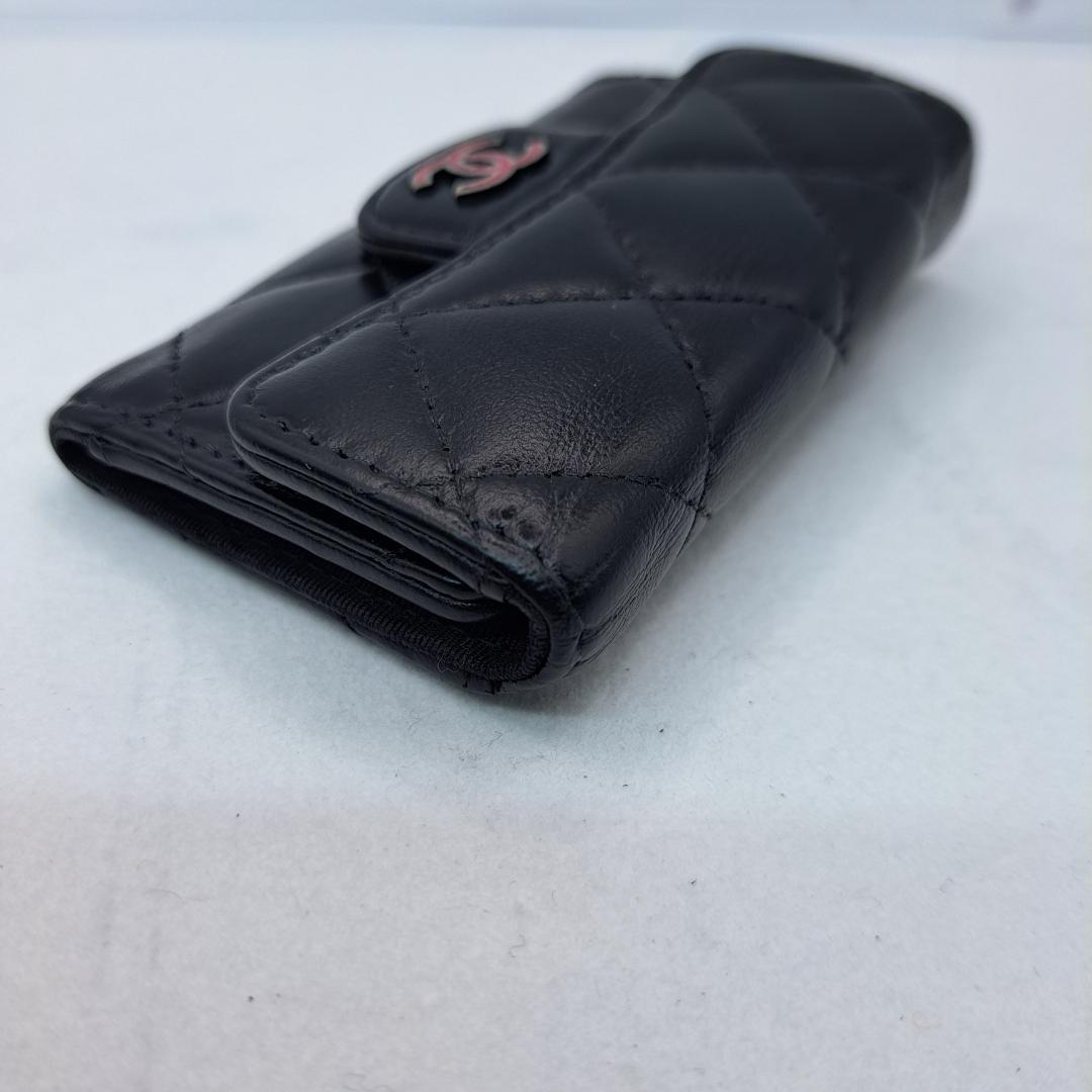 CHANEL　マトラッセ　キーケース　ブラック　ラムスキン