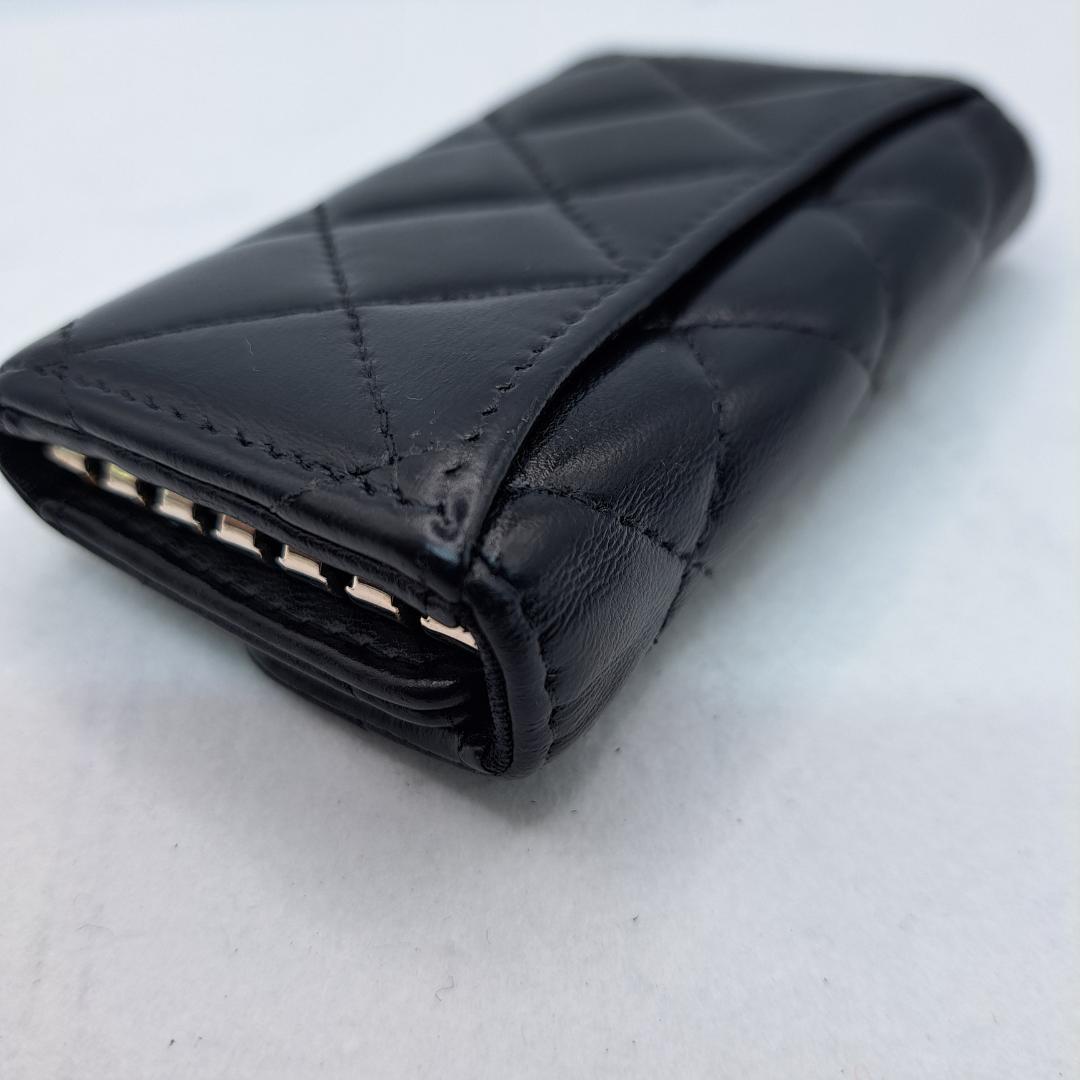 CHANEL　マトラッセ　キーケース　ブラック　ラムスキン