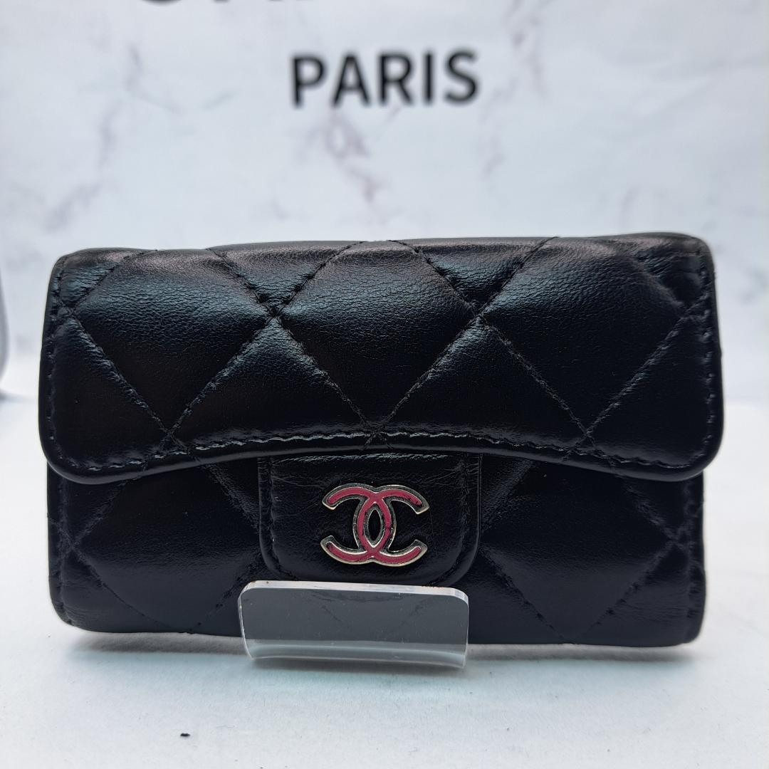 CHANEL　マトラッセ　キーケース　ブラック　ラムスキン