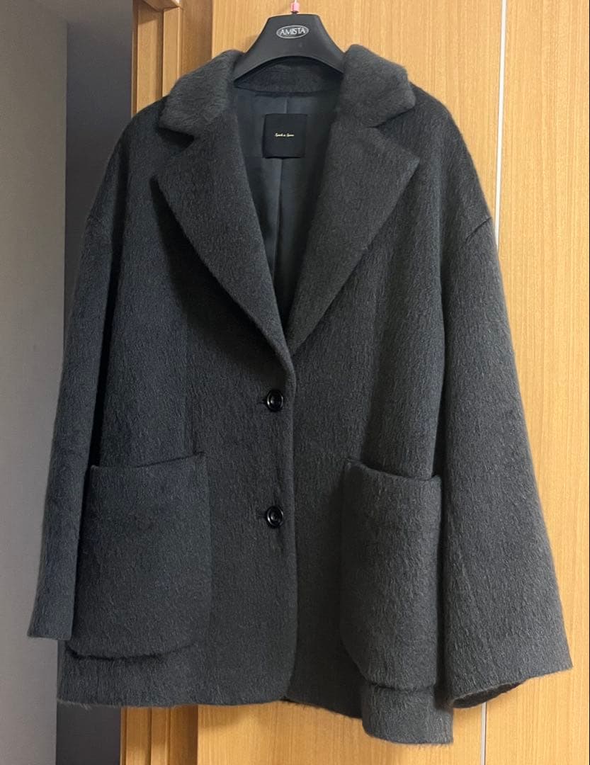 スピックアンドスパン シャギージャケットコート