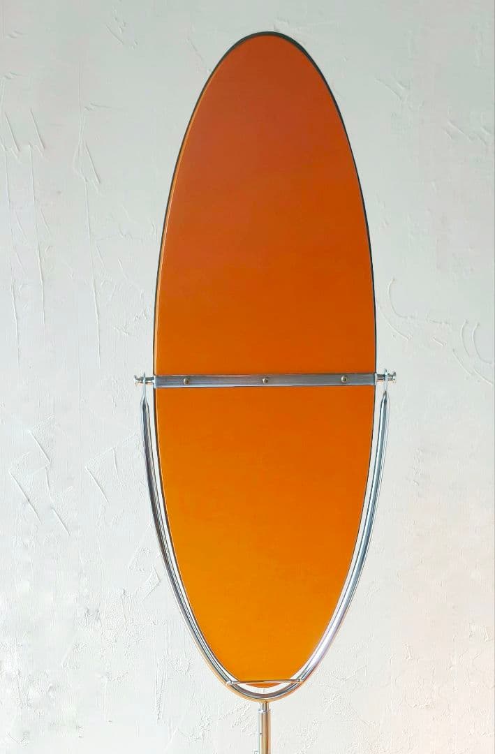 【80s】アスプルンド　アロー　スタンドミラー　オーバル　スペースエイジ　取説付