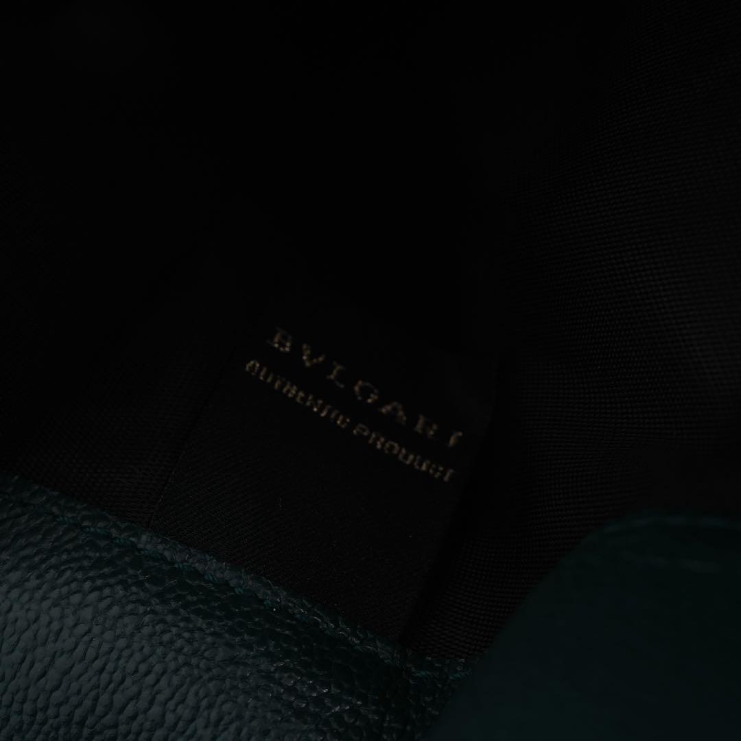 未使用品　箱付き　BVLGARI ブルガリ　長財布　バイカラー　レザー　グリーン