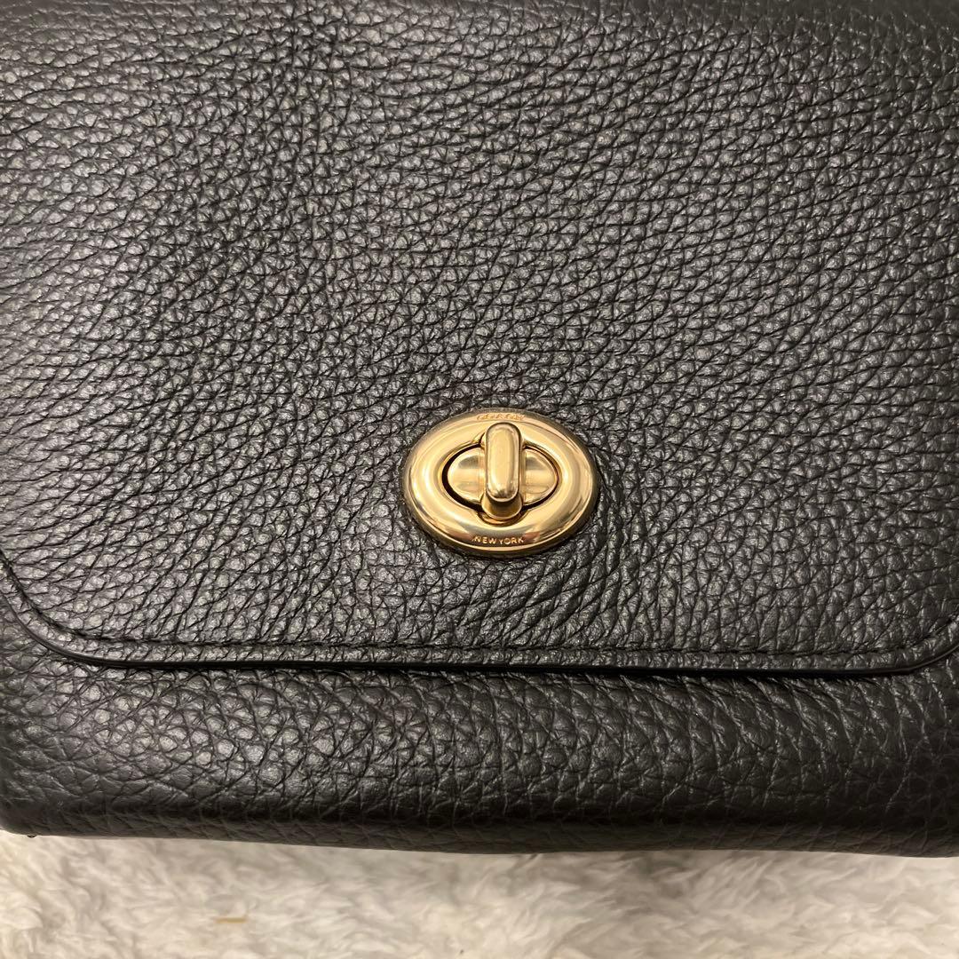 【正規品】COACH ショルダーバッグ ターンロック レザー