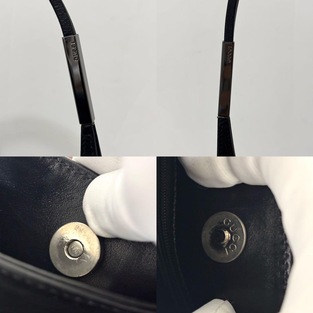 希少 美品 GUCCI ワンショルダー バッグ レザー ブラック 自立