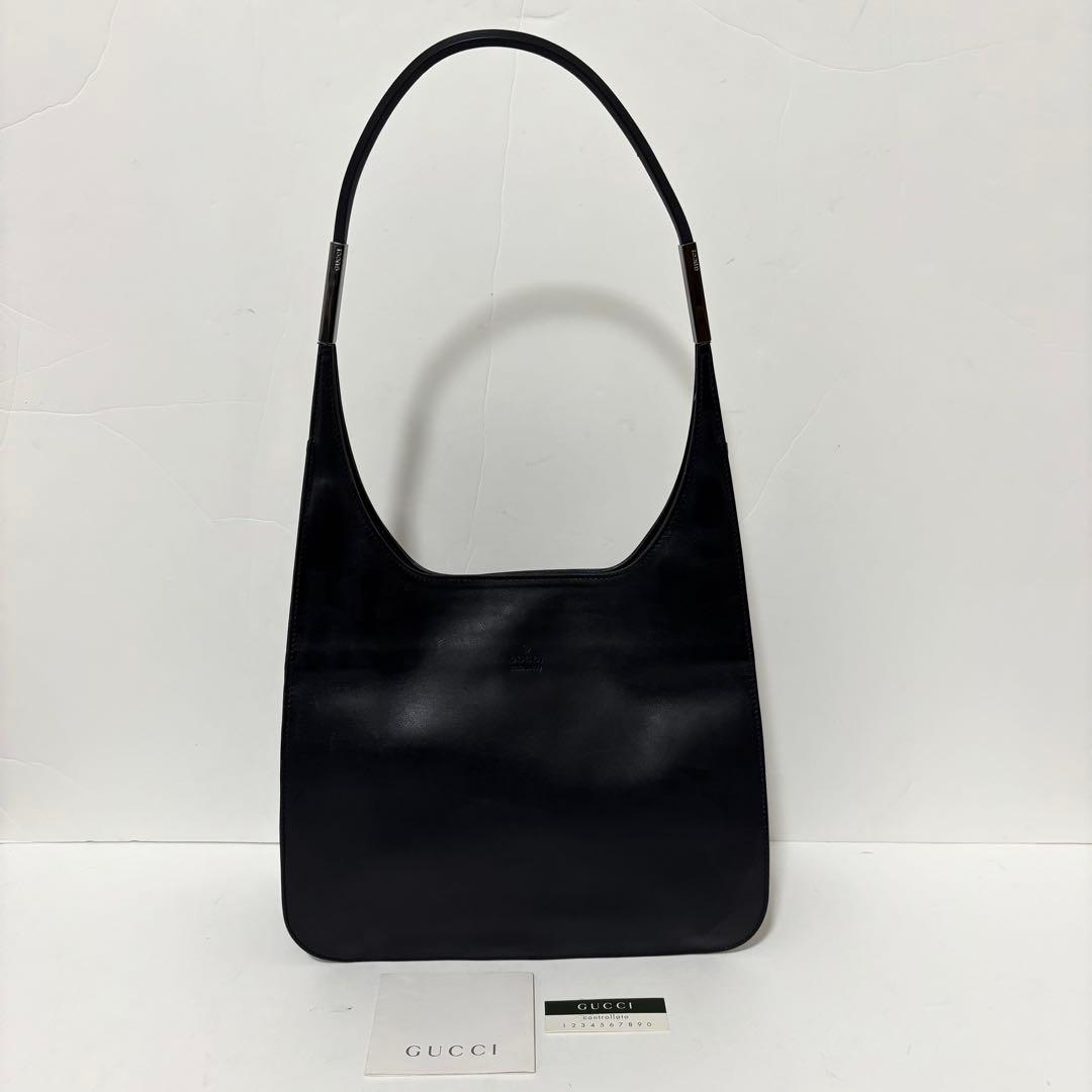 希少 美品 GUCCI ワンショルダー バッグ レザー ブラック 自立