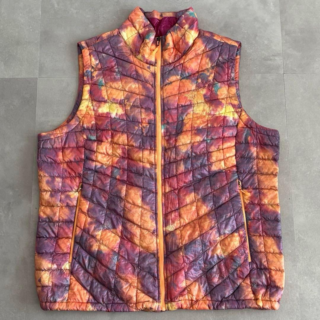 ザノースフェイス サーモボール ダウンベスト 美品 タイダイ柄 【XL】