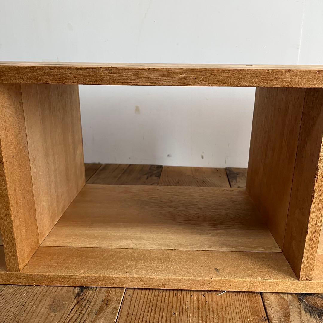 アンティーク ローボード シェルフ 仕切り棚 テレビ台 本棚 無垢材 無塗装 ②