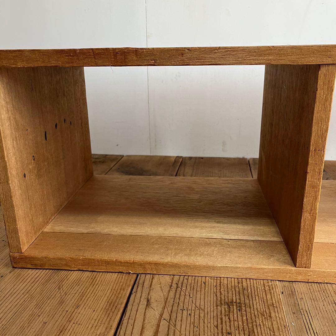 アンティーク ローボード シェルフ 仕切り棚 テレビ台 本棚 無垢材 無塗装 ②