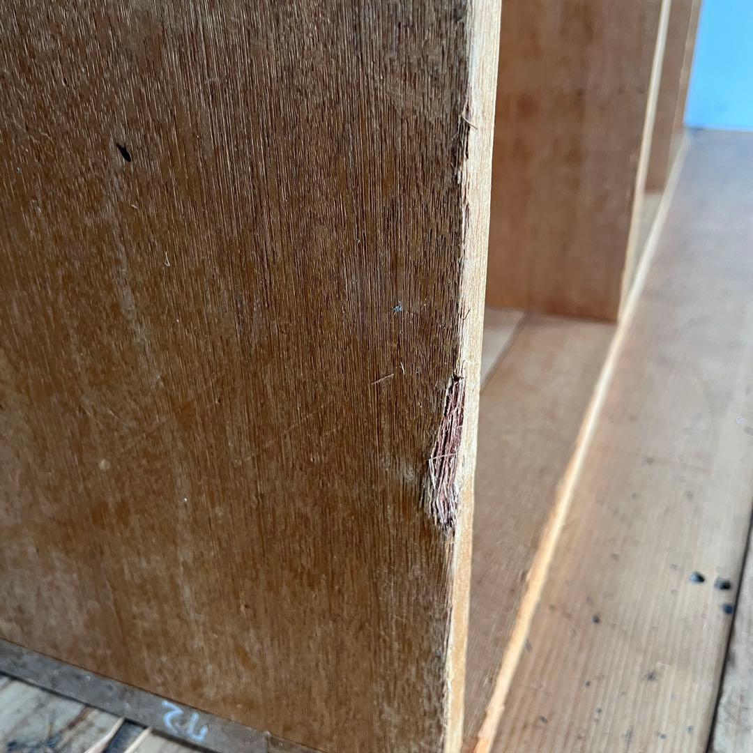 アンティーク ローボード シェルフ 仕切り棚 テレビ台 本棚 無垢材 無塗装 ②