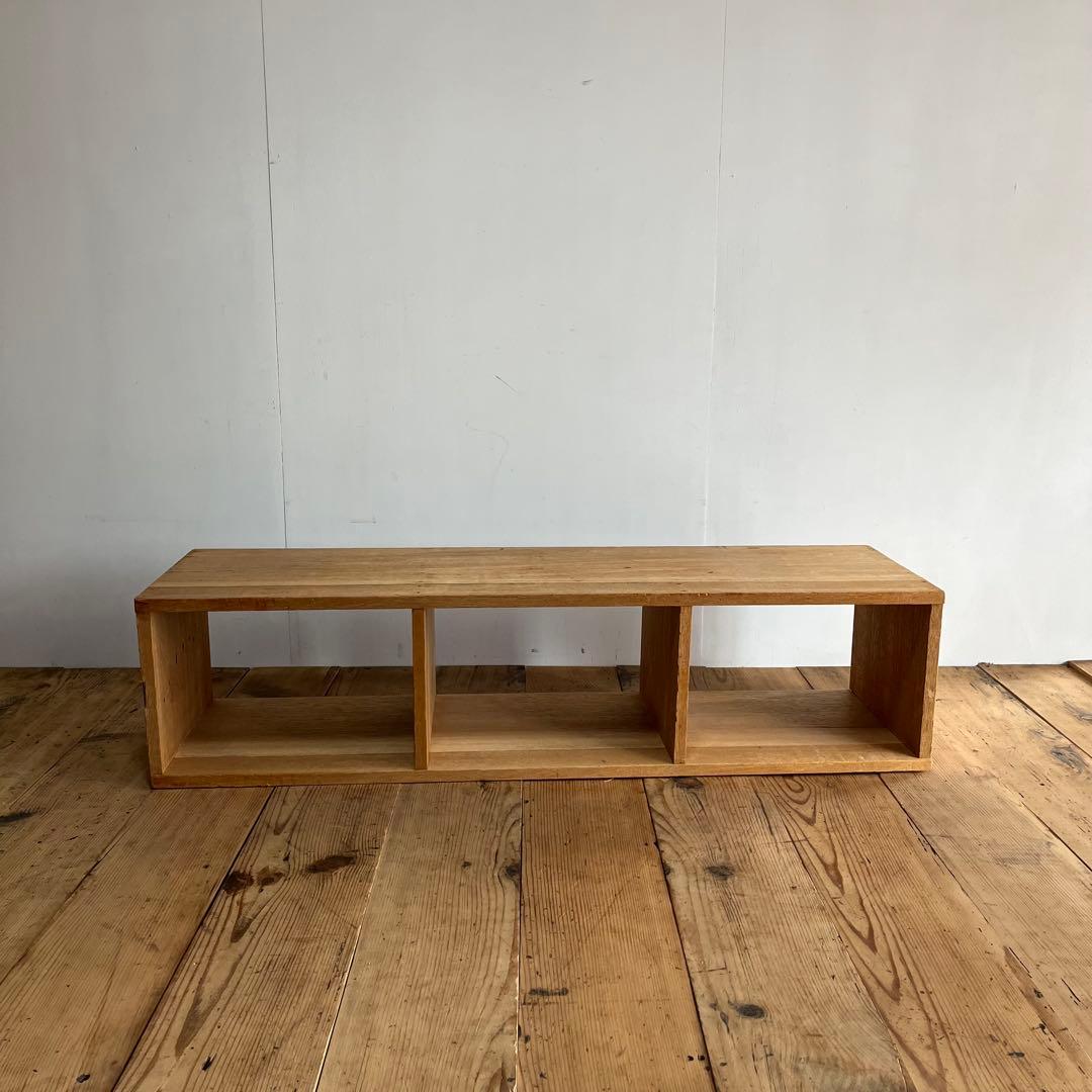 アンティーク ローボード シェルフ 仕切り棚 テレビ台 本棚 無垢材 無塗装 ②