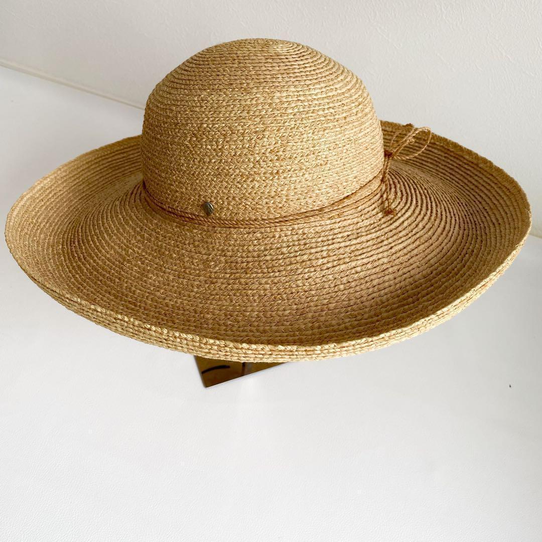 極美品　ヘレンカミンスキー　ラフィアハット　ブリム12cm