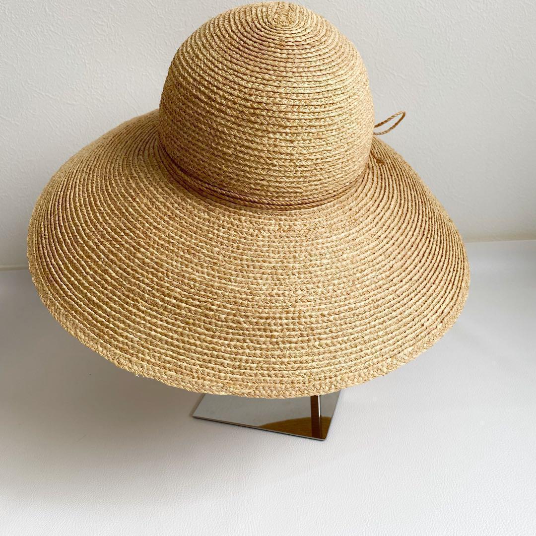 極美品　ヘレンカミンスキー　ラフィアハット　ブリム12cm
