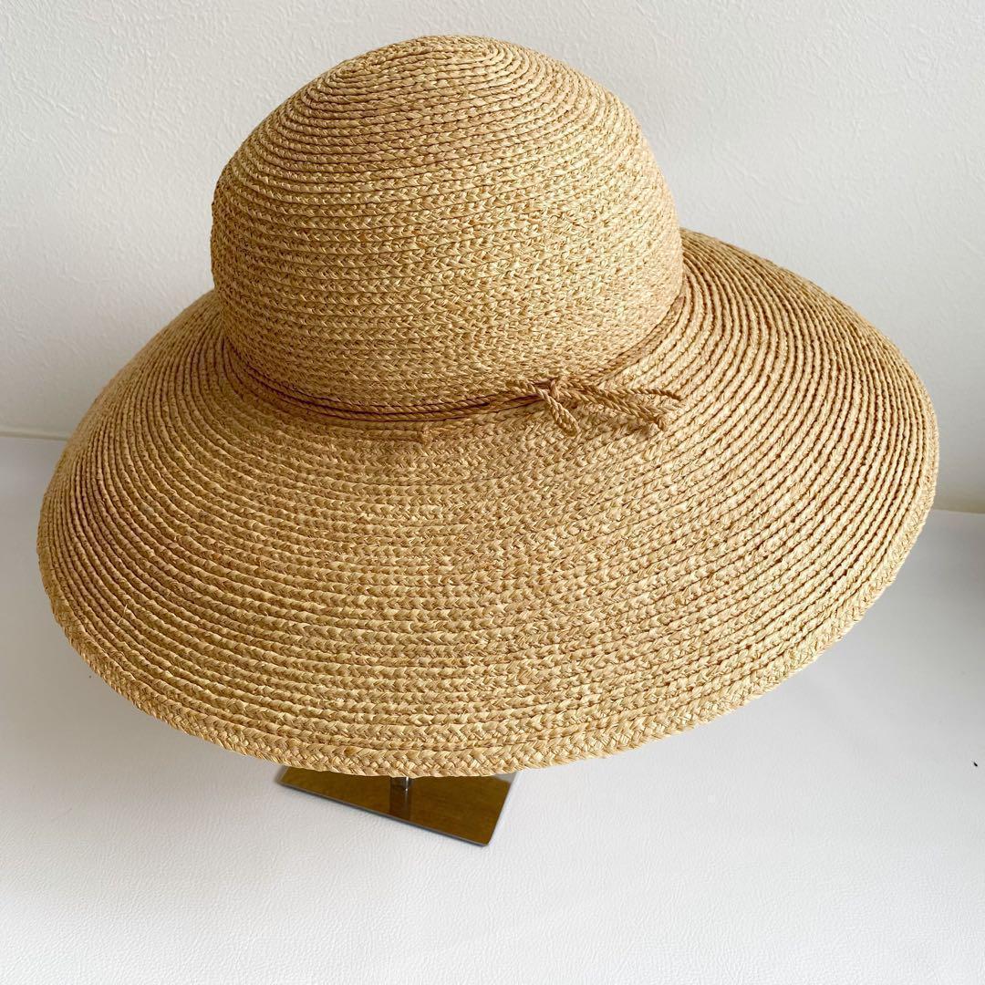 極美品　ヘレンカミンスキー　ラフィアハット　ブリム12cm