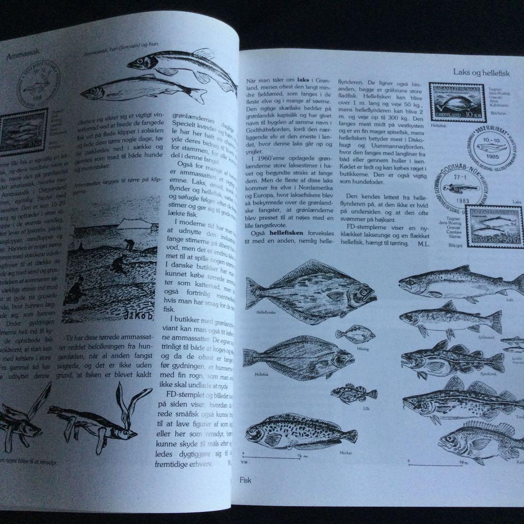 希少　グリーンランド　デンマーク　切手　カタログ　イラスト　洋書　デンマーク語