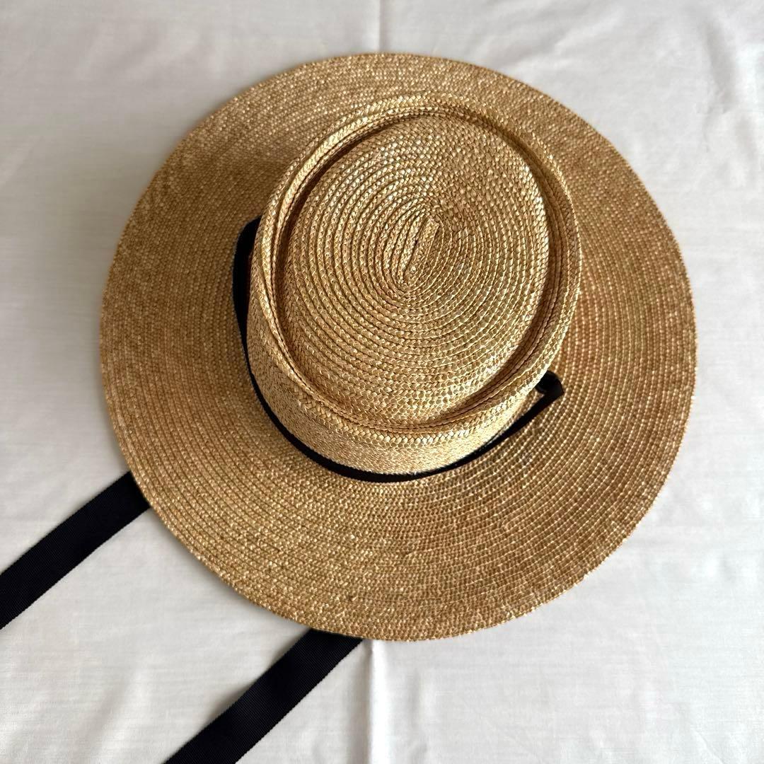 新品 wicagrocery ウィカグロサリー　 麦わら帽子 リボン付き