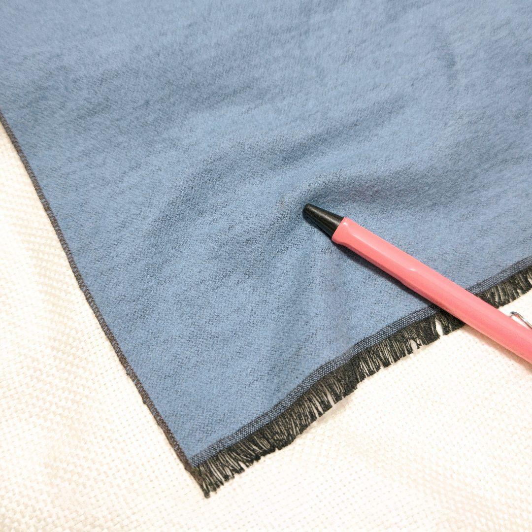 マッキントッシュMACKINTOSHシルク100%プレーンストールマフラー紺茶