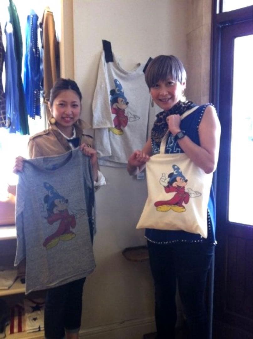 希少！！アパルトモン 別注 Mickey ロンTミッキーエコバッグ付！サイズM