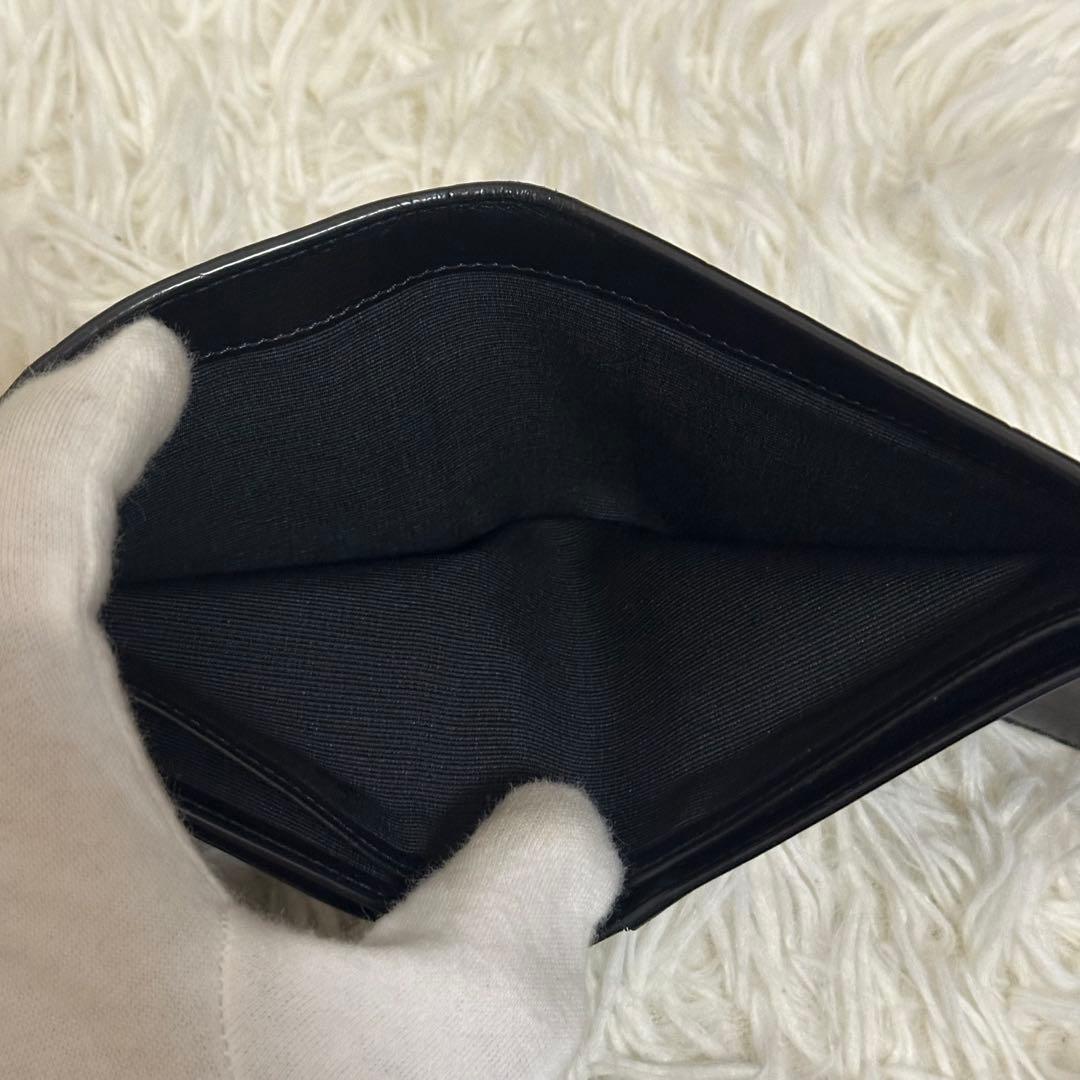 ✨️美品✨️ セリーヌ 二つ折り財布 クロコ 型押し レザー コンパクト 黒