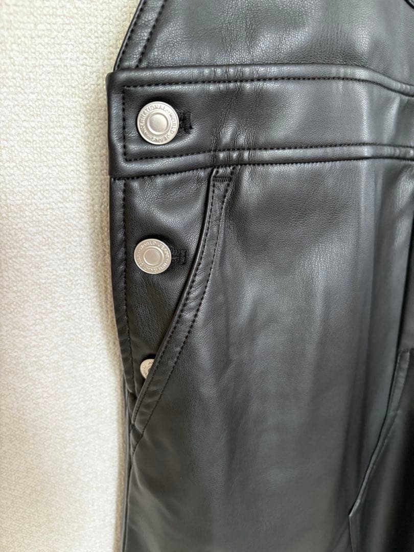 L'Appartement アパルトモン レザーオーバーオールスカート34サイズ