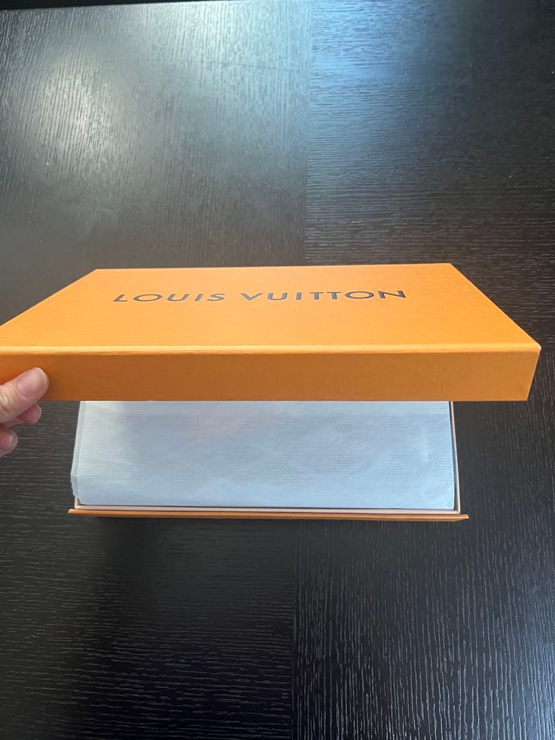 Louis Vuitton チェック柄マフラー ネイビー/グレー