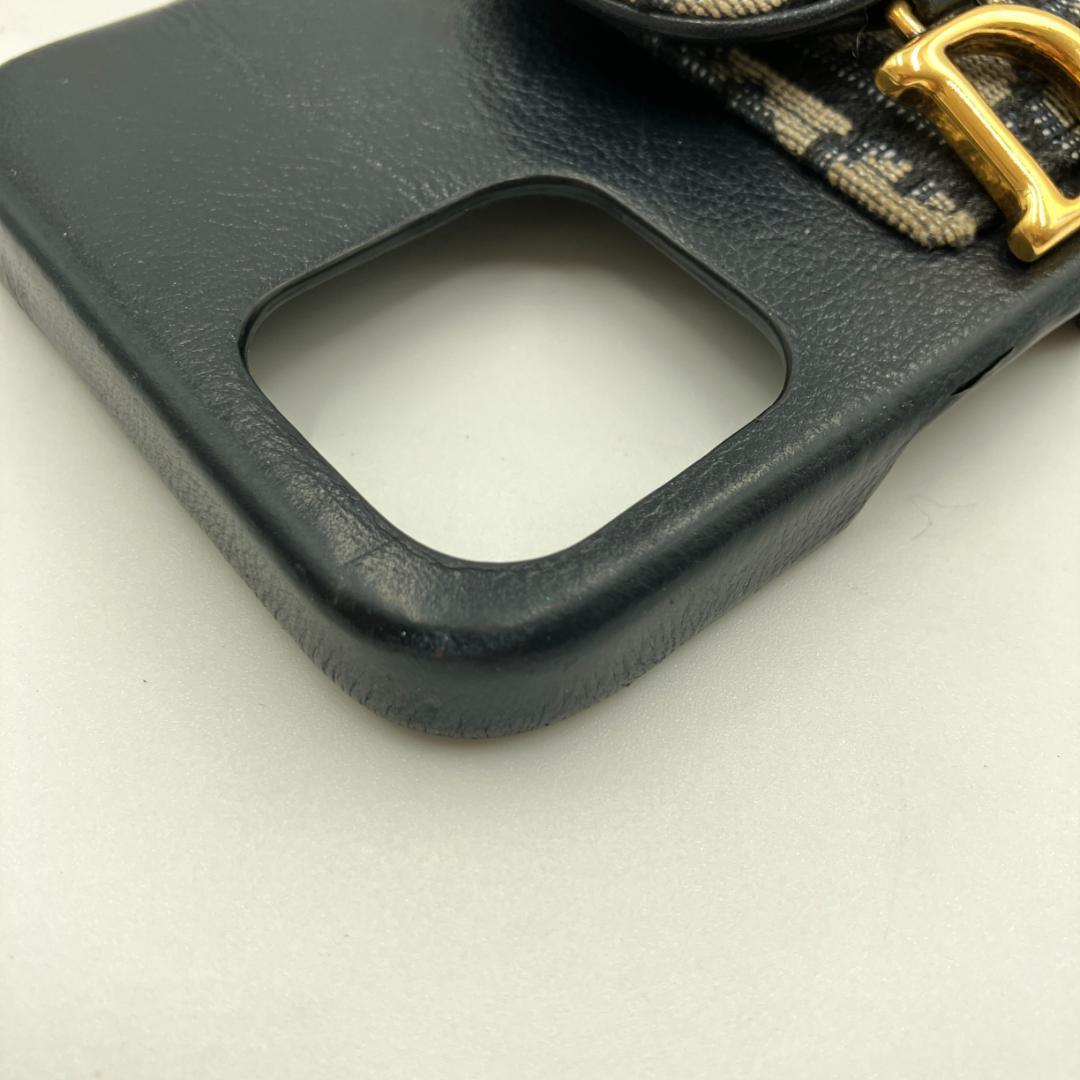 【きら】Dior　iPhone15plus ケース サドル オブリーク