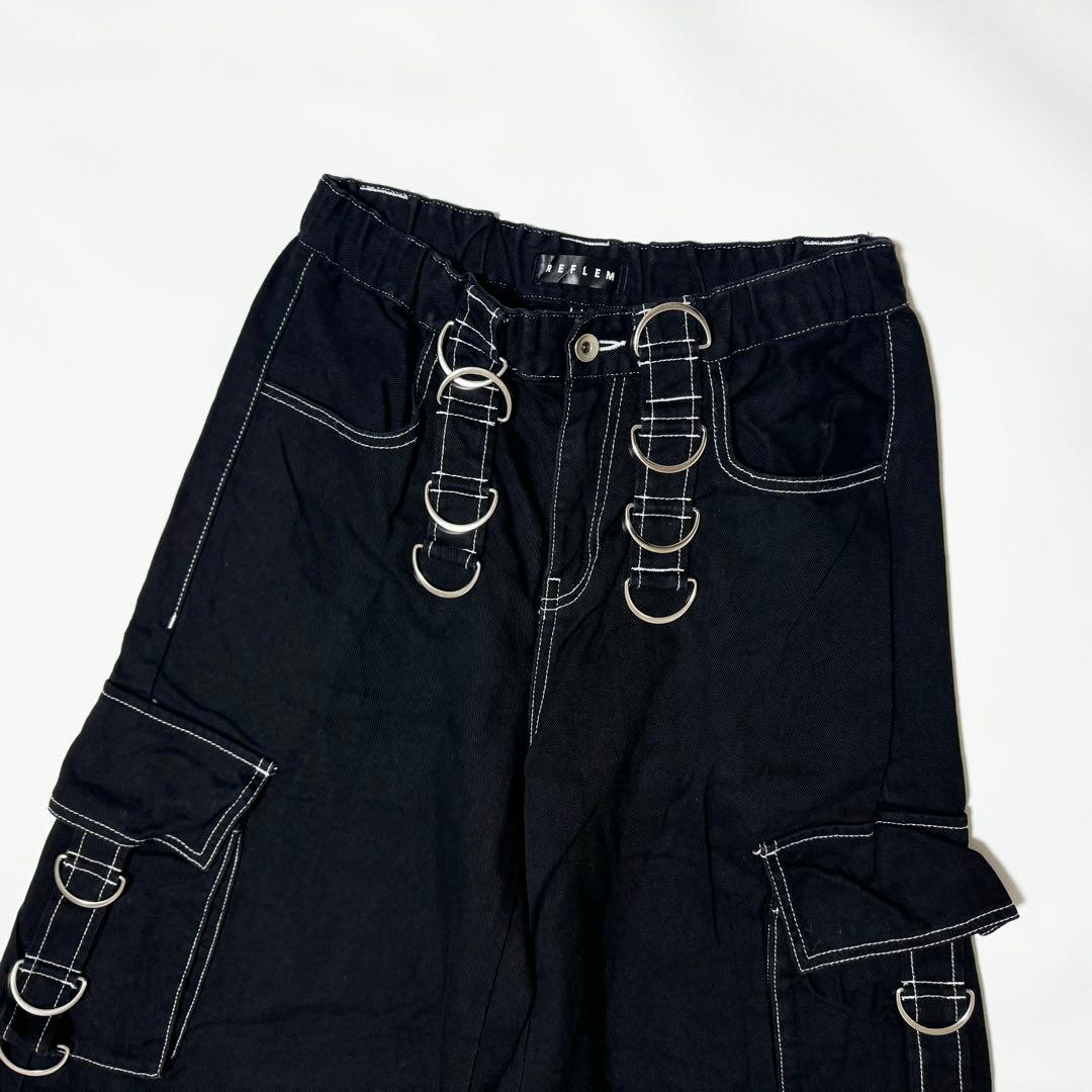 美品 REFLEM　レフレム　2WAYワイドカーゴパンツ　Dリング　ブラック