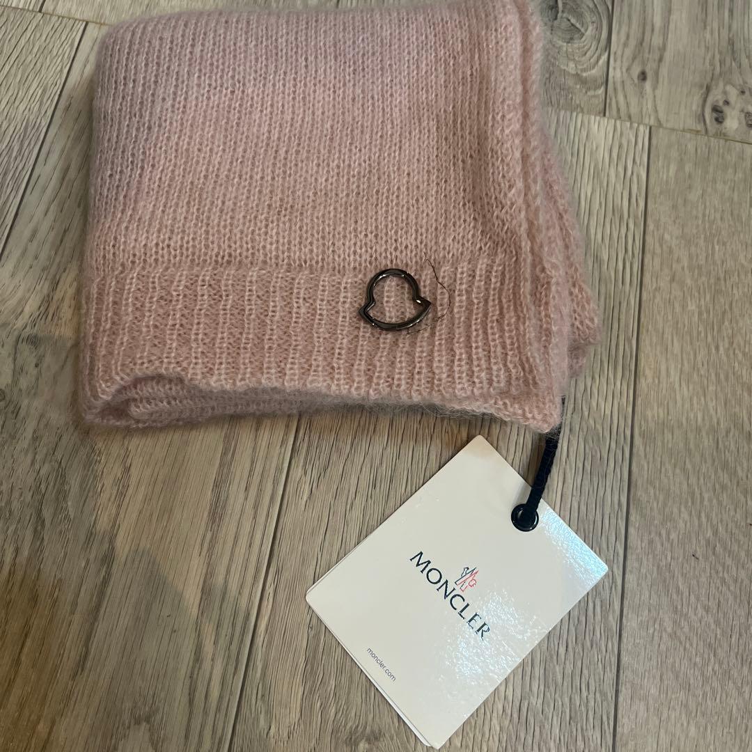 新品タグ付 MONCLER モンクレール モヘアマフラー ピンク