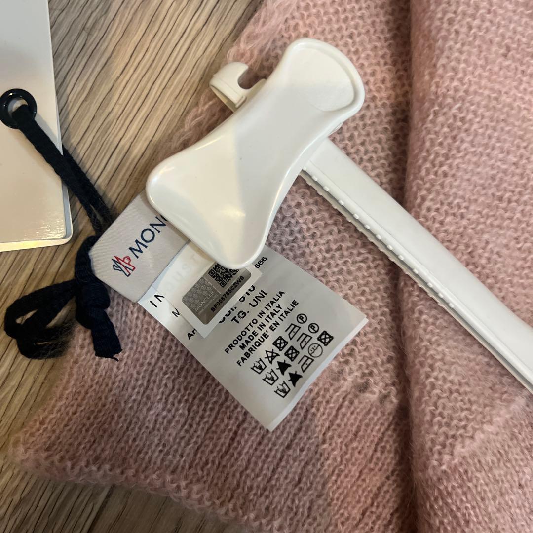 新品タグ付 MONCLER モンクレール モヘアマフラー ピンク