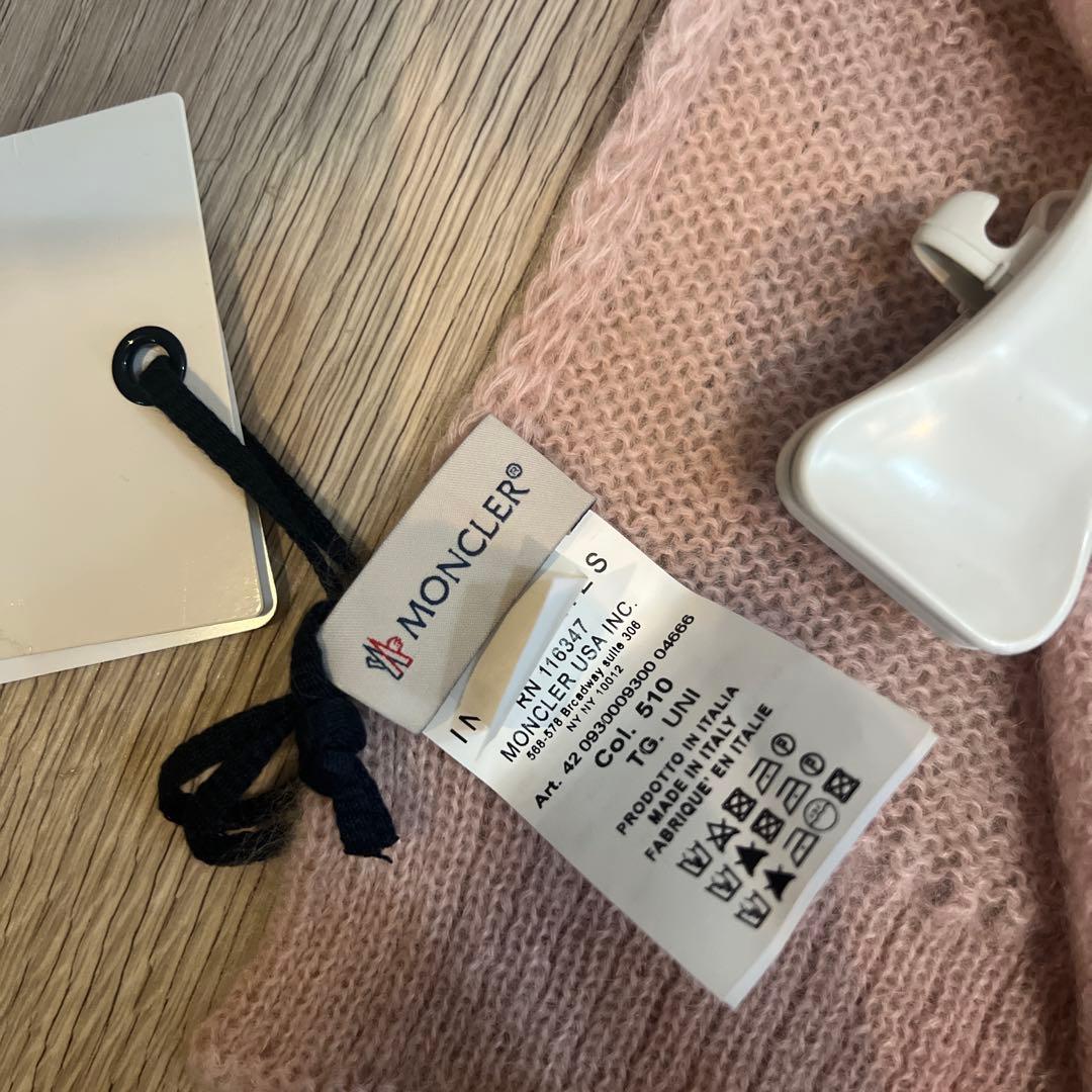 新品タグ付 MONCLER モンクレール モヘアマフラー ピンク