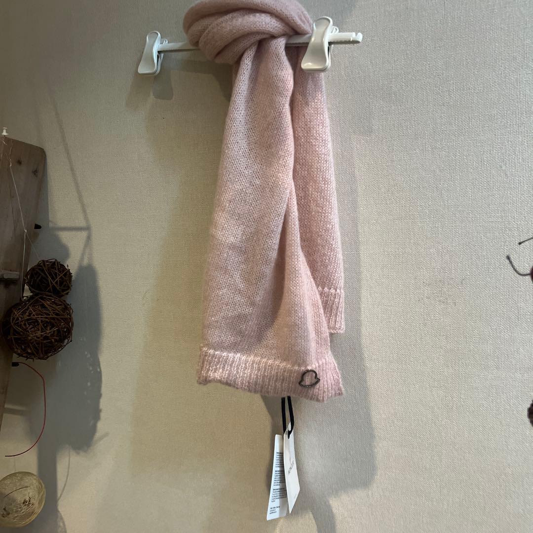 新品タグ付 MONCLER モンクレール モヘアマフラー ピンク