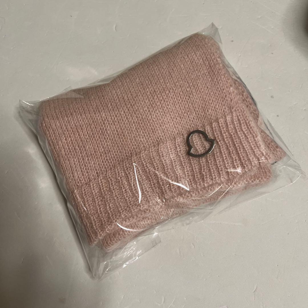 新品タグ付 MONCLER モンクレール モヘアマフラー ピンク