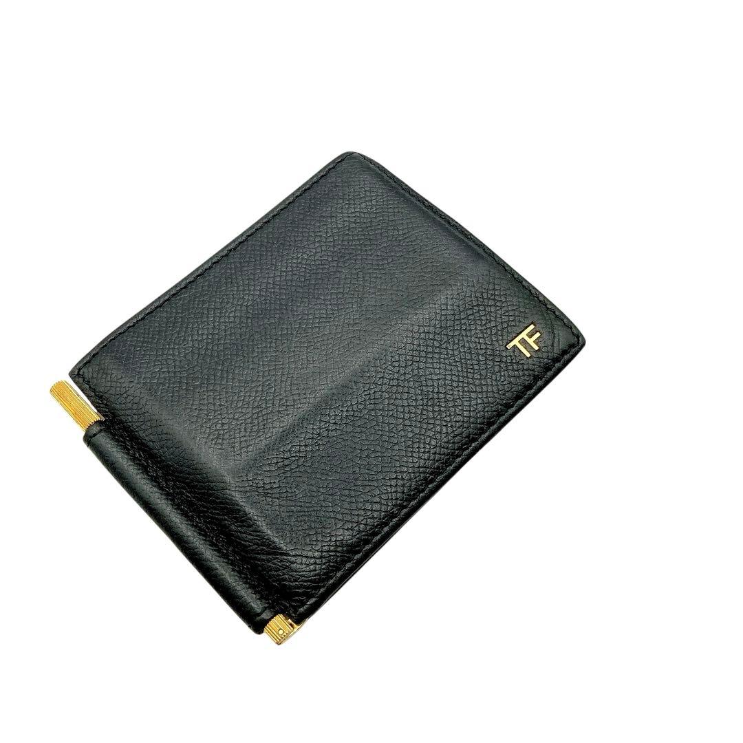 美品✨トムフォード　マネークリップ　カードケース　サフィアーノ　レザー　ブラック