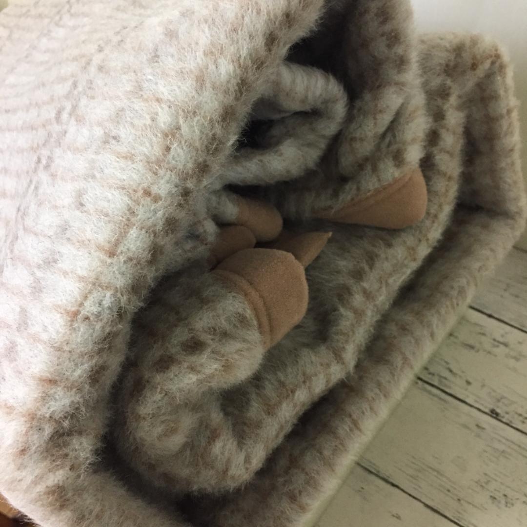 ロング&ワイド　CELINE セリーヌ　高級純毛毛布　ウール100%　カシミヤ混