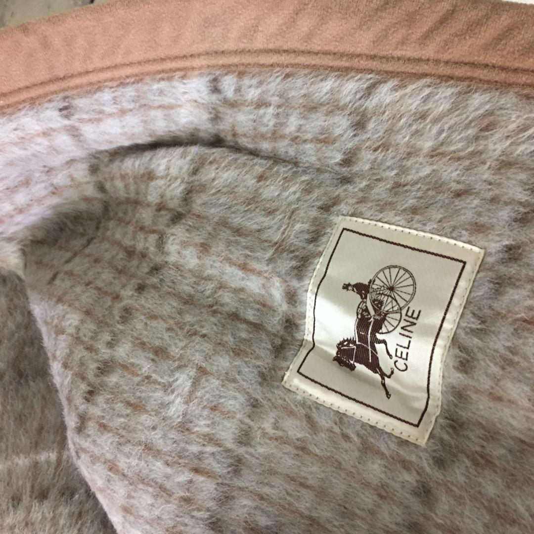 ロング&ワイド　CELINE セリーヌ　高級純毛毛布　ウール100%　カシミヤ混
