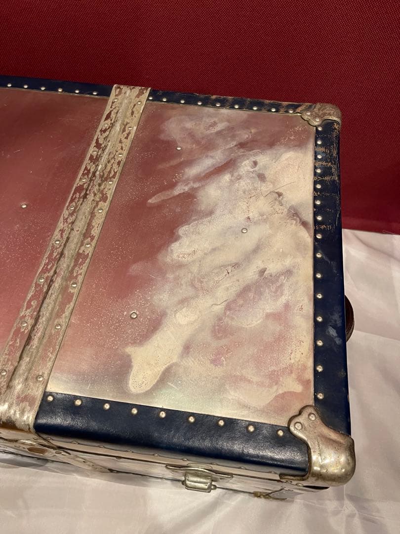 ncs1219 ヴィンテージ アルミトランク SUZUKI ネイビー 特大