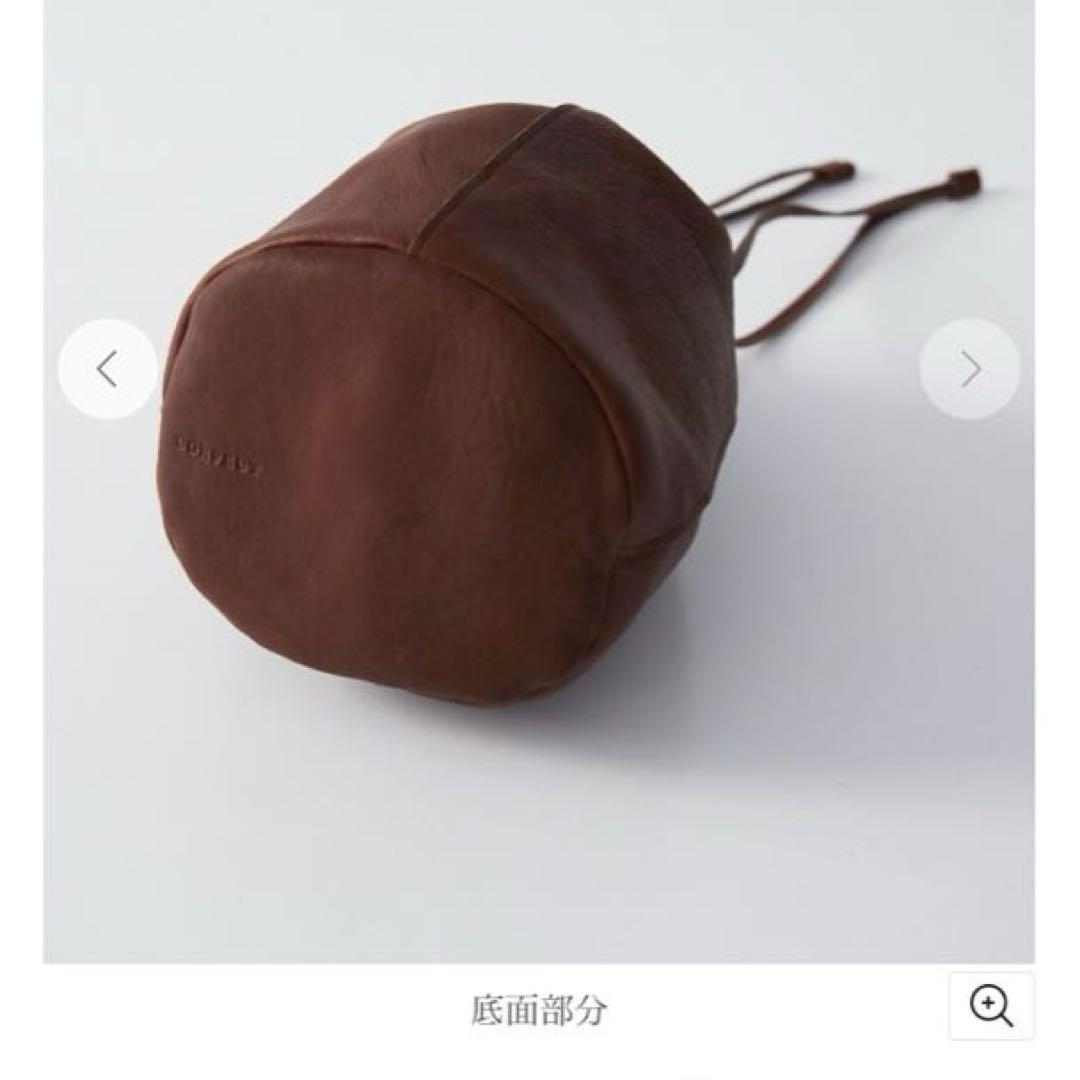 CONFECT バレンシアレザー巾着バッグ　ブラウン