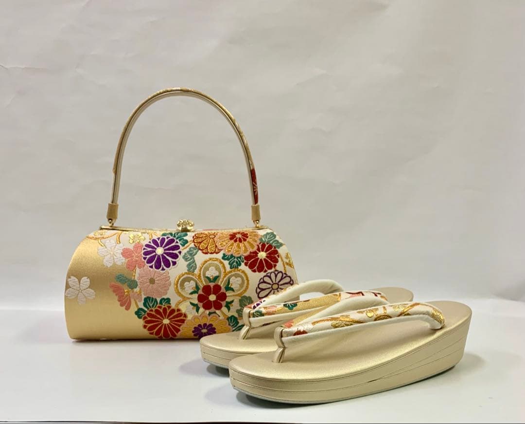 正絹　帯地西陣織　 　高級草履バック ZB144