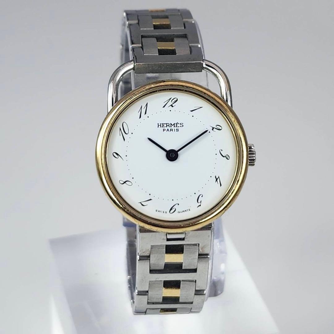 新品電池✨　エルメス アルソー 腕時計 レディース クォーツ 白文字盤　Hロゴ