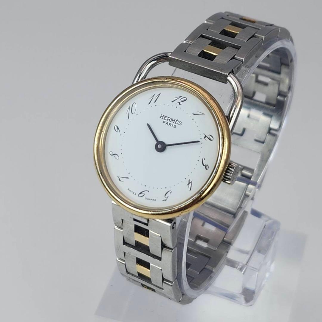 新品電池✨　エルメス アルソー 腕時計 レディース クォーツ 白文字盤　Hロゴ