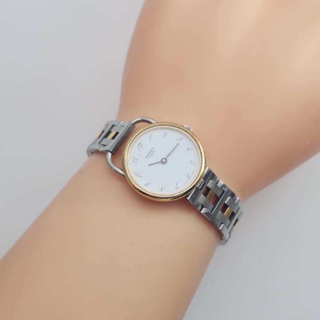 新品電池✨　エルメス アルソー 腕時計 レディース クォーツ 白文字盤　Hロゴ