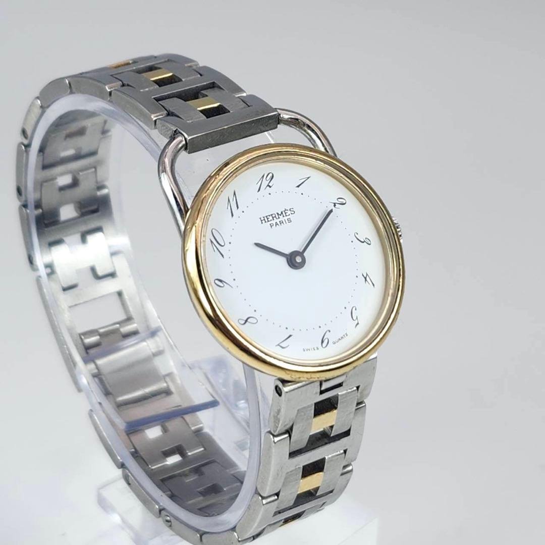 新品電池✨　エルメス アルソー 腕時計 レディース クォーツ 白文字盤　Hロゴ