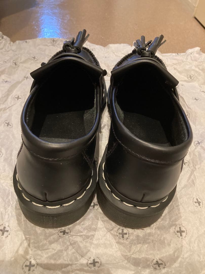 Dr. マーチンエイドリアン　白ステッチ　　　　フリンジ付きローファー 25cm