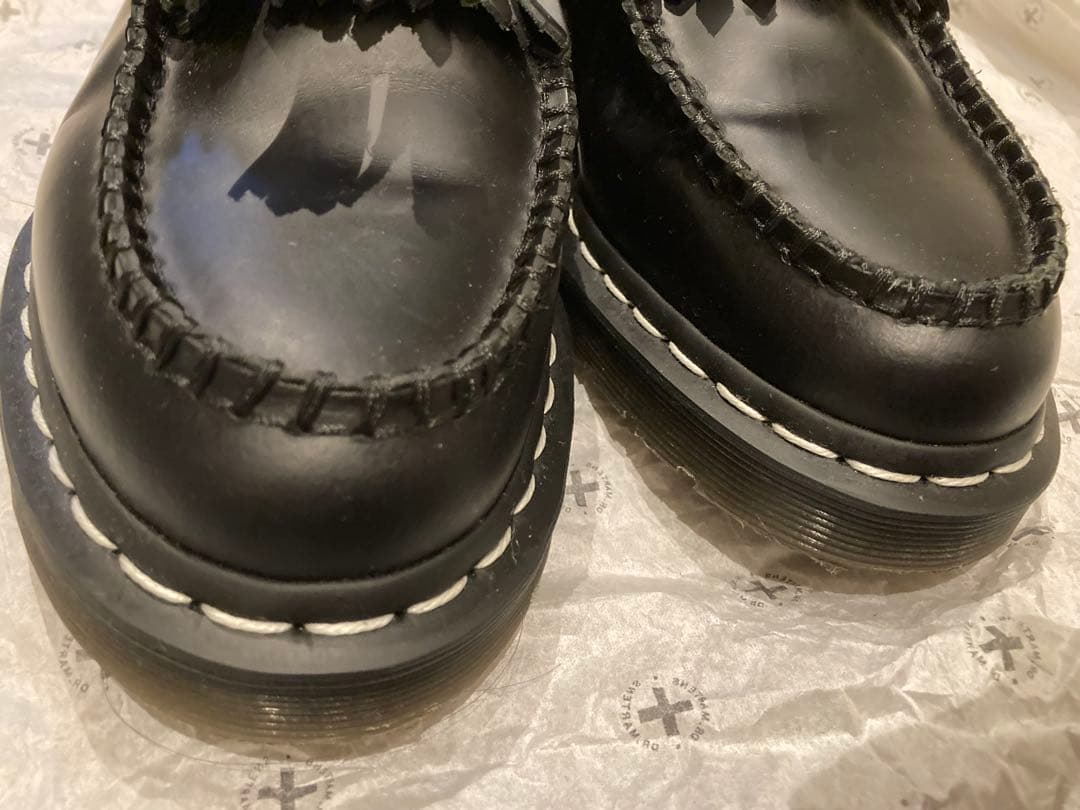 Dr. マーチンエイドリアン　白ステッチ　　　　フリンジ付きローファー 25cm