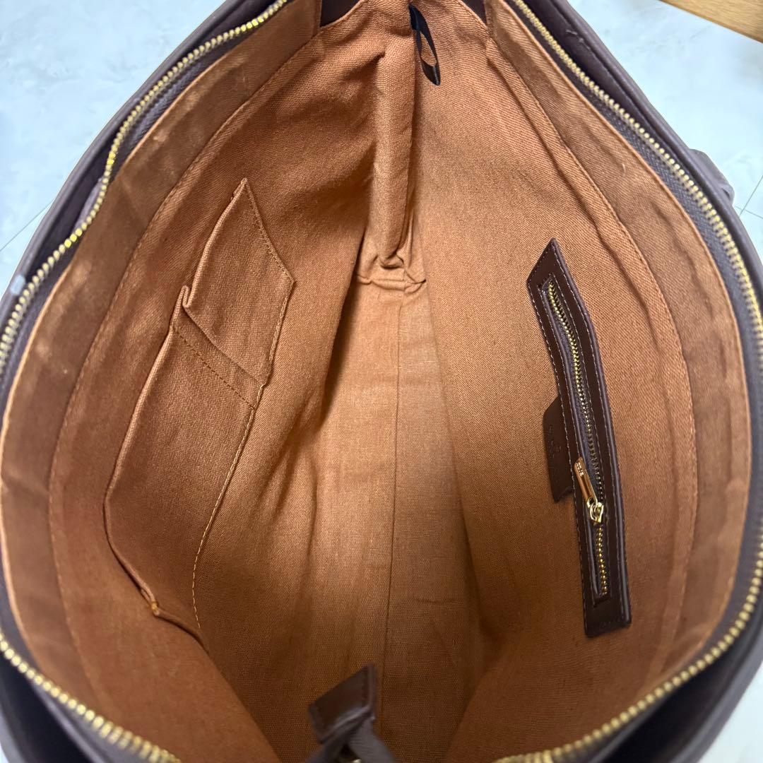 GUCCI グッチ GG シェリーライン トートバッグ ブラウン キャンバス