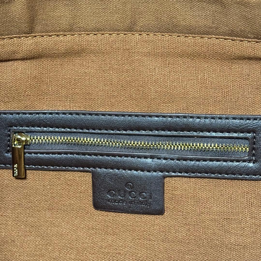 GUCCI グッチ GG シェリーライン トートバッグ ブラウン キャンバス
