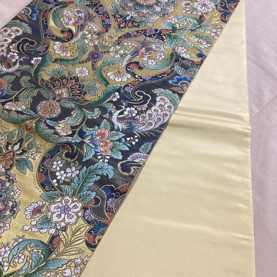 正絹六通袋帯 本漆本金箔　西陣　エキゾチック