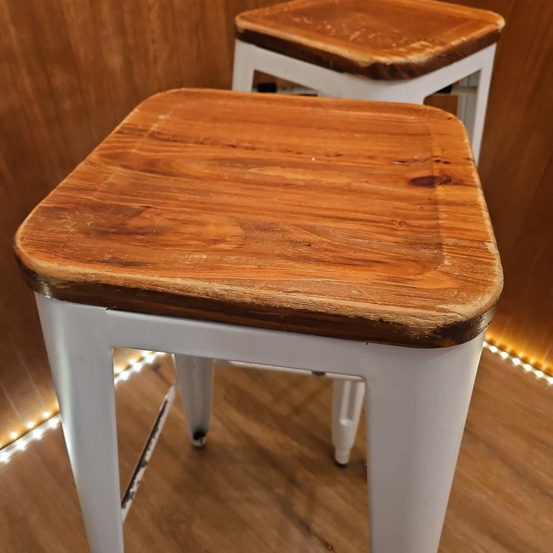 ２脚セット スタッキングスツール ヴィンテージスツール カウンターチェア B
